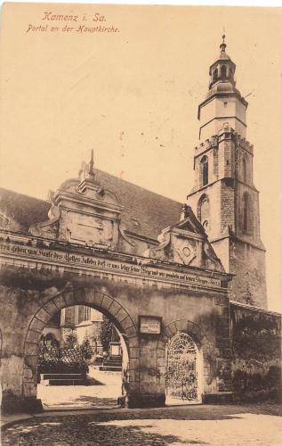 Kamenz Sachsen Hauptkirche Feldpoststempel II. Rekr.-Dep. ". Ers.-Batl. J. R. 178 o 1916
