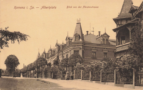 Kamenz Sachsen Albertplatz von der Fürstenstrasse * um 1920