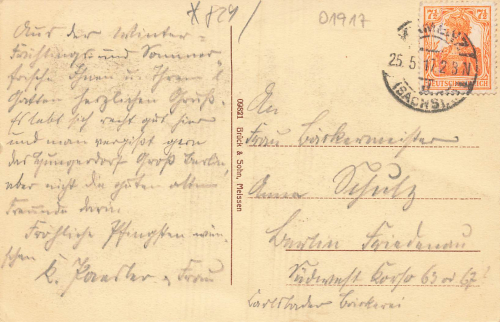 Kamenz Sachsen Herrental mit Schlossberg Restaurant o 1917