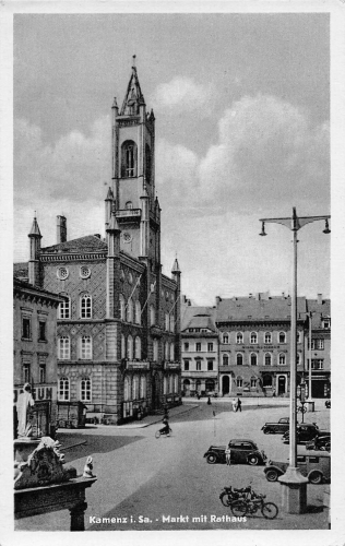 Kamenz Sachsen Markt mit Rathaus * 1958