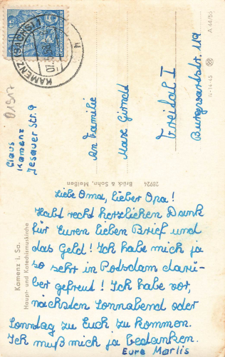 Kamenz Sachsen Hauptkirche o 1958