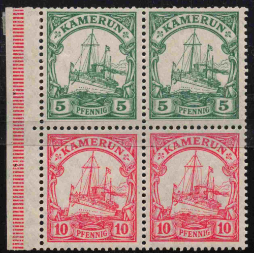 Kamerun Deutsche Post Michel S12 ** postfrisch Zusammendruck aus Markenheftchen Kaiseryacht
