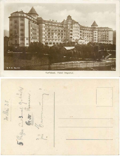 Karlsbad Hotel Imperial gebr. 30.5.1928