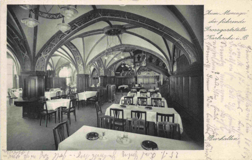 Karlsruhe Gasthaus Moninger Innenansicht o 1937