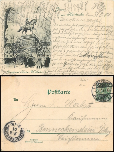 Karlsruhe Denkmal Kaiser Wilhelm I. o 2.6.1901