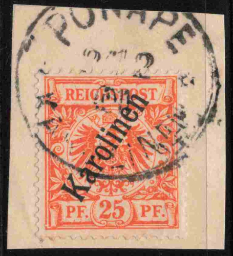 Karolinen Deutsche Post Michel 5 II o gestempelt Krone Adler geprüft