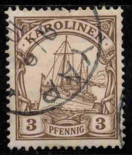 Karolinen Deutsche Post Michel 7 o gestempelt Kaiseryacht