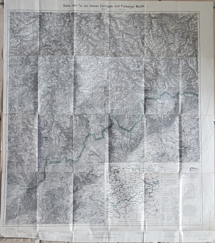 Map of the valley of the upper Zschopau and Freiberger Mulde 1934