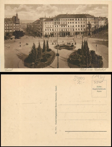 34000 Kassel Blick vom Bahnhof *ca.1920