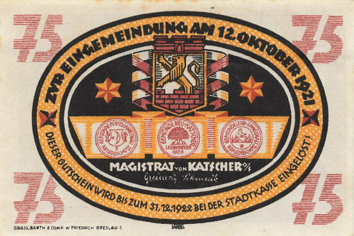 Katscher Oberschlesien Notgeldschein Kietrz 1921