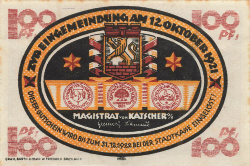 Katscher Oberschlesien Notgeldschein Kietrz 1921