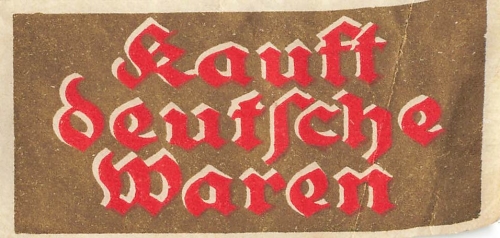 Kauft deutsche Waren original Aufkleber um 1942 8 x 4 cm