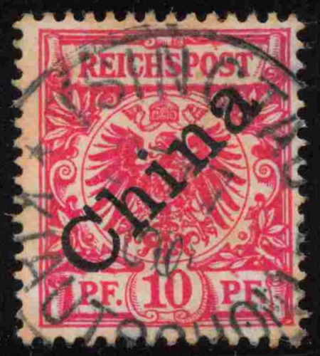 Kiautschou Deutsche Post in China Michel M47 Krone Adler o Tsingtau 27.7.1900