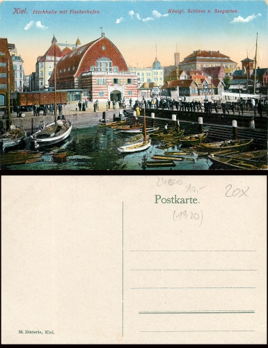 Kiel fish hall with fishing port * around 1920
