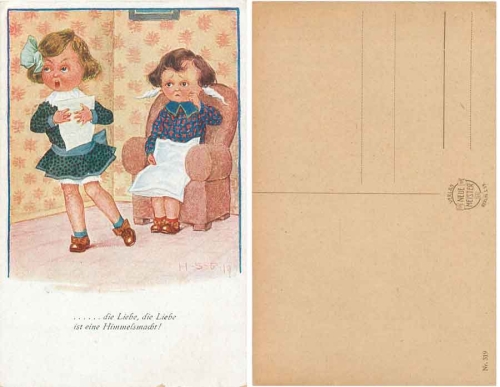 Kinder gesang Künstlerkarte H-S 1919