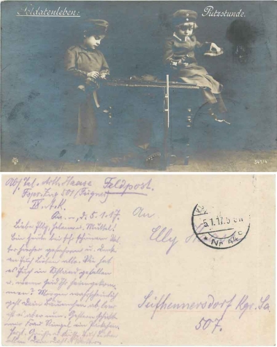 Children in uniform "cleaning lesson" Pariotika o 5.1.1917
