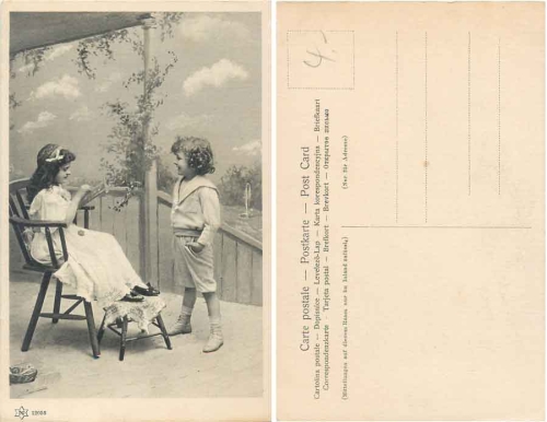 Children with embroidery frames * ca. 1910