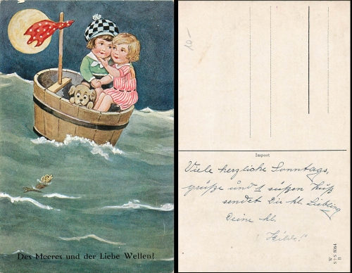 Kinder liebe Fisch gebr. ca.1920