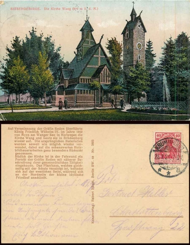 Kirche Wang Riesengebirge Kreis Hirschberg o 20.7.1921
