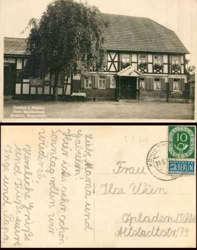 Kircheib Westerwald Gasthof Mecklenbeck o 29.8.1952