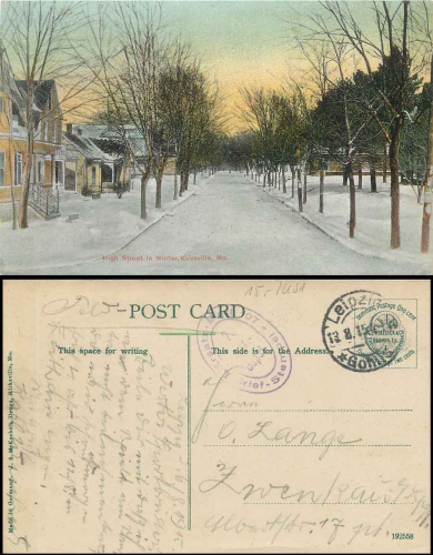 Kirksville Missouri High Street in Winter o 13.8.1915