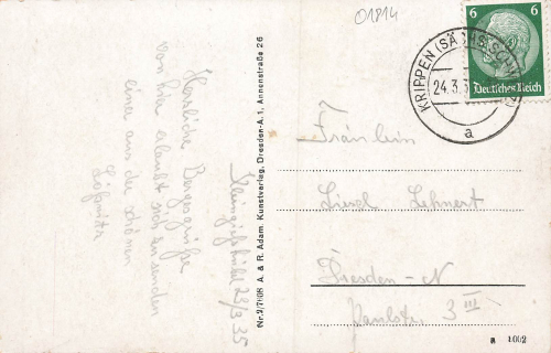 01814 Kleingießhübel Sächsische Schweiz mit Zirnstein o 1935