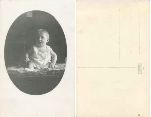Infant real photo card * ca. 1920