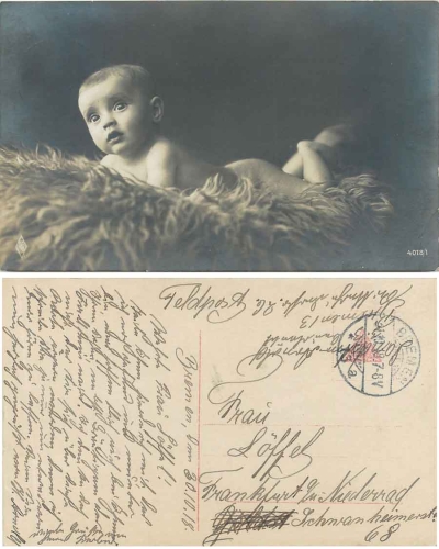 Kleinkind auf Fell Serienkarte 4018/1 o 31.10.1918
