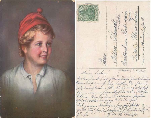Boy artist card R&L 1691 o 11.5.1912
