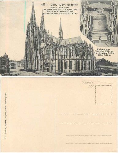 Cologne Cathedral south side Kaiserglocke * ca. 1920