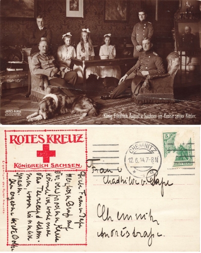Saxony King Friedrich August with his children o 12.6.1914