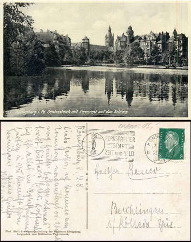 Königsberg Schlossteich mit Schloss, o 12.8.1931