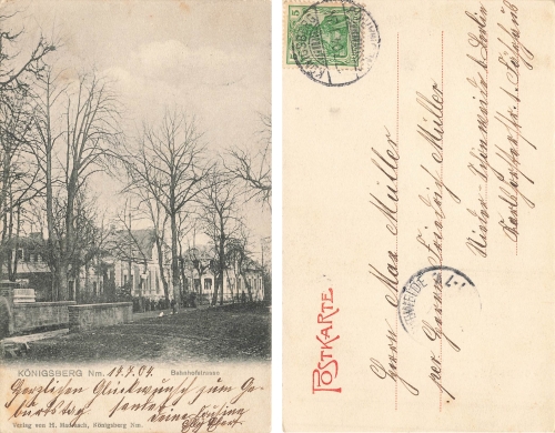 Koenigsberg Neumark Bahnhofstrasse Chojna o 17.7.1904