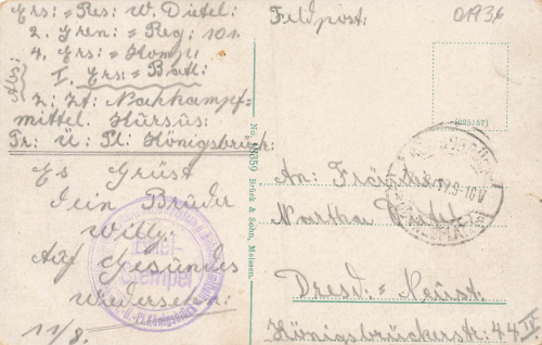 01936 Königsbrück Truppenübungsplatz Wache Postamt o 1917