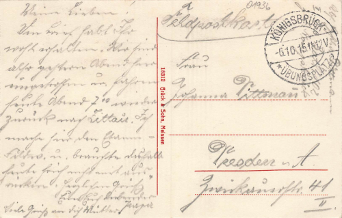 01936 Koenigsbrueck Truppenuebungsplatz Mannschaftsbaracken Übungsplatzstempel 1915