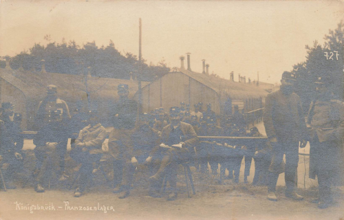 01936 Koenigsbrueck Kriegsgefangenenlager Franzosenlager Echtfoto 1916