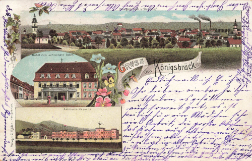 01936 Königsbrück Hotel Schwarzer Adler Litho  o 1898