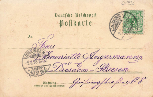 01936 Königsbrück Hotel Schwarzer Adler Litho  o 1898