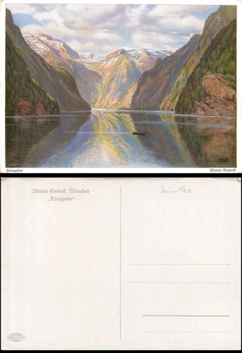 Koenigssee in Bavaria artist card Walter Einbeck *ca. 1940