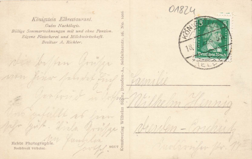 01824 Koenigstein Elbrestaurant Saxon Switzerland o 1926