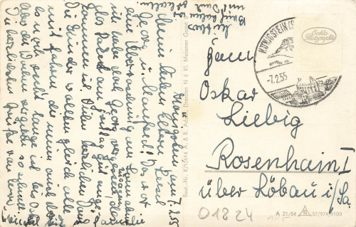 01824 Königstein Sächsische Schweiz o 1955