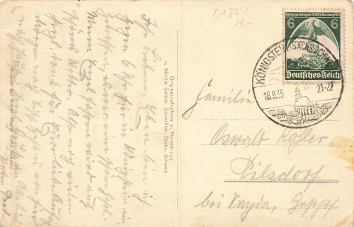 01824 Königstein vom Quirl Sächsische Schweiz o 1935