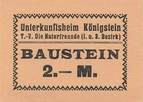01824 Königstein, Accommodation House, Saxon Switzerland, Building Block of the Nature Friends, Donation Receipt circa 19200