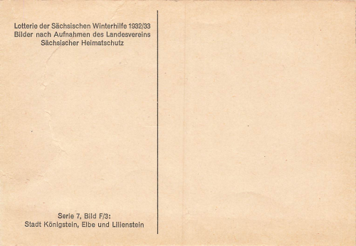 01824 Königstein Sächsische Schweiz WHW Karte 1932