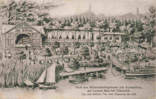 Köpenick, Berlin – Restaurant Schmetterlingshorst by the Lange See (lake) – original vintage picture postcard, c. 1908