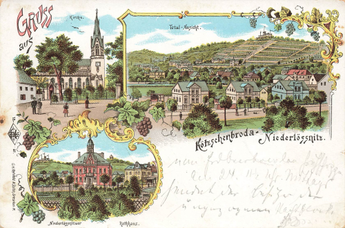 01445 Koetzschenbroda Radebeul Niederloessnitz Litho o 1899