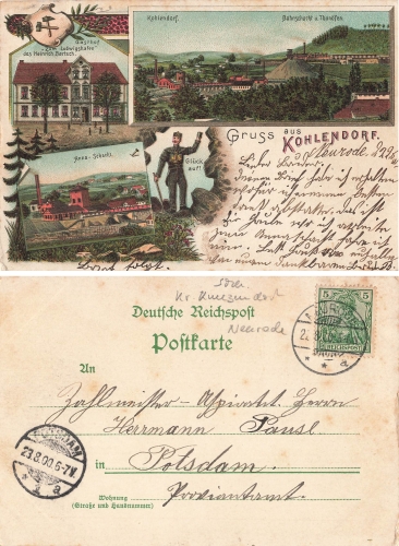 Kohlendorf near Neurode Silesia Anna Schacht Inn Litho Kolno Nowa Ruda o 1900