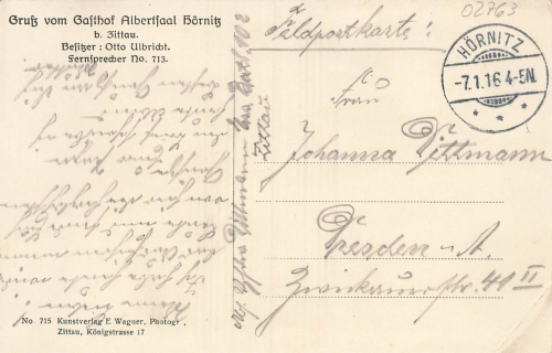 02763 Hoernitz Gasthof Albertsaal Interior view o 1916