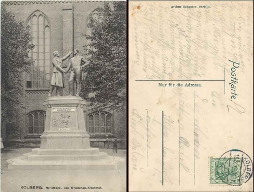 Kolberg Pommern Nettelbeck Gneisenau monument o 13.6.1912