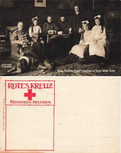 King Friedrich August of Saxony with his children *approx. 1914 Red Cross